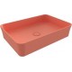 Νιπτήρας Μπάνιου Πορσελάνης Sottile Slim Line Matt Salmon (Κοραλί) 54,8Χ37,2Χ11,5 εκ. Επικαθήμενος χωρίς Οπή για Βρύση